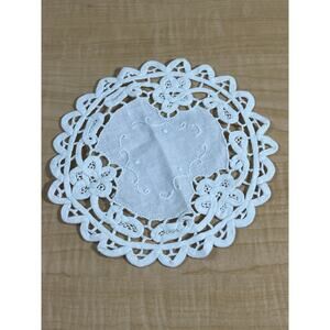 Handmade Small  Lace Doily White‎ 7”